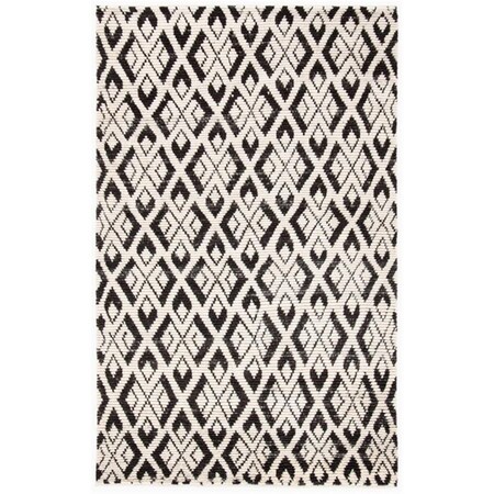 Safavieh 8 x 10 ft. Tibetan Contemporary Rectangle Hand Knotted Area Rug Ivory & Black TIB606A-8